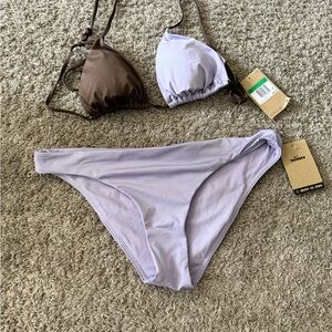 Nike Lavender Tagged Athletic bikini two tone top - Lavender & Natural Kraft
